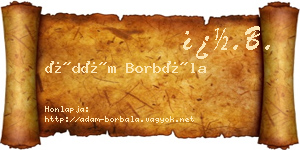 Ádám Borbála névjegykártya