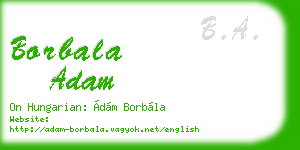borbala adam business card