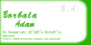 borbala adam business card